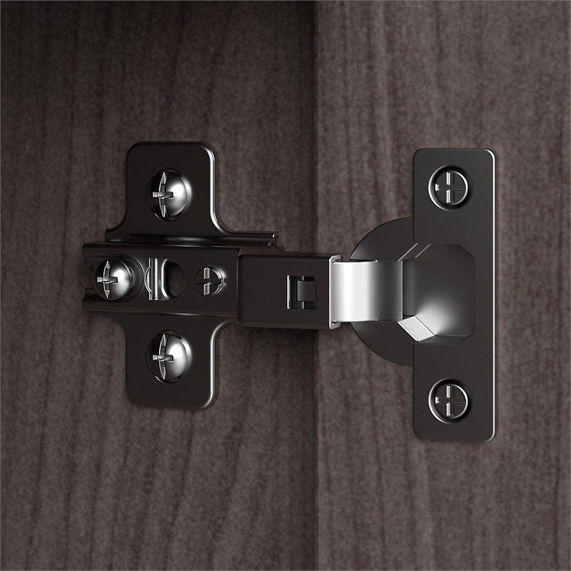 Pemberly Row Low Storage Cabinet with Doors in Storm Gray - Engineered Wood