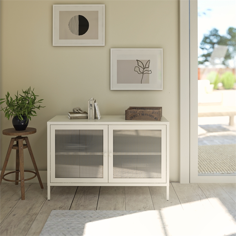 Pemberly Row Modern / Contemporary 2 Door Storage Cabinet in White