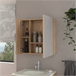 Pemberly Row Modern Medicine Cabinet in Pine Beige Engineered Wood