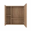 Pemberly Row Modern Medicine Cabinet in Pine Beige Engineered Wood