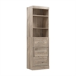 Pemberly Row 25W Closet Organizer with Drawers in Rustic Brown - Engineered Wood