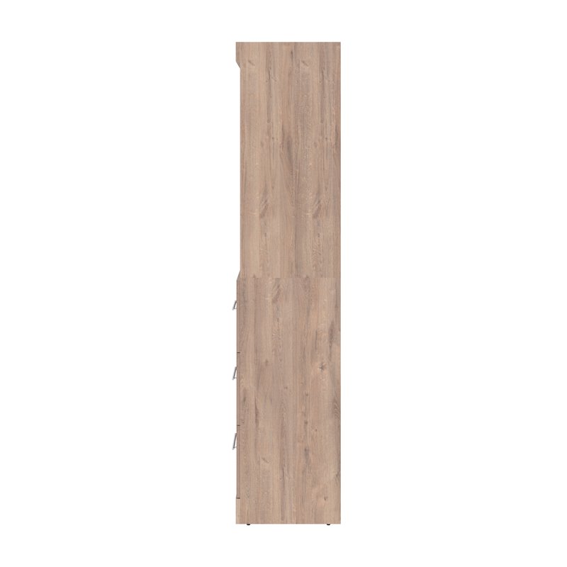 Pemberly Row 25W Closet Organizer with Drawers in Rustic Brown - Engineered Wood
