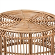 Pemberly Row Modern Bohemian Natural Brown Antique Rattan Coffee Table