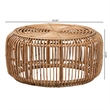 Pemberly Row Modern Bohemian Natural Brown Antique Rattan Coffee Table