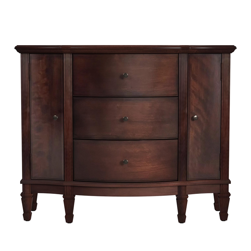 Pemberly Row Contemporary Cherry 3 Drawer 2 Drawer Accent Cabinet