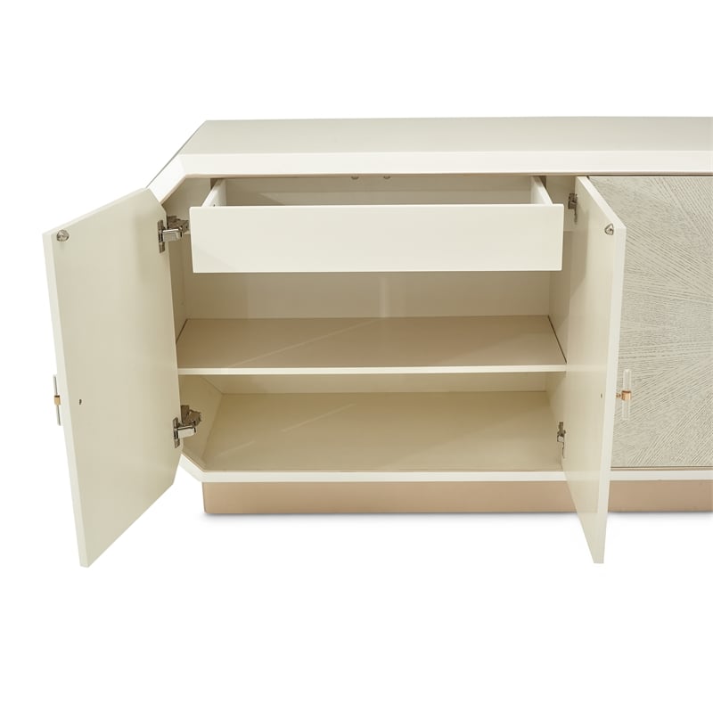 Pemberly Row Contemporary Transitional Sideboard in Champagne