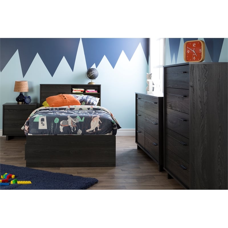 Pemberly Row Storage Bed and Bookcase Headboard Set Gray Pemberly Row
