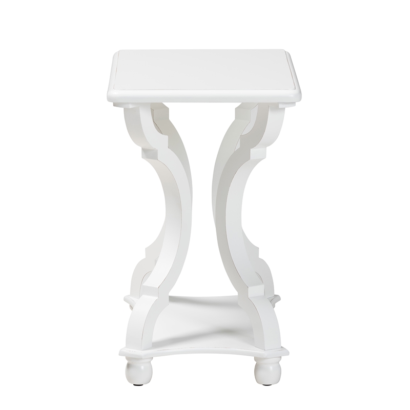 Pemberly Row Modern Classic and Traditional White Wood End Table