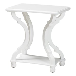 Pemberly Row Modern Classic and Traditional White Wood End Table