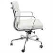 Pemberly Row Soft Double Padded Management Office Chair In White