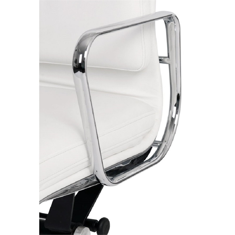 Pemberly Row Soft Double Padded Management Office Chair In White
