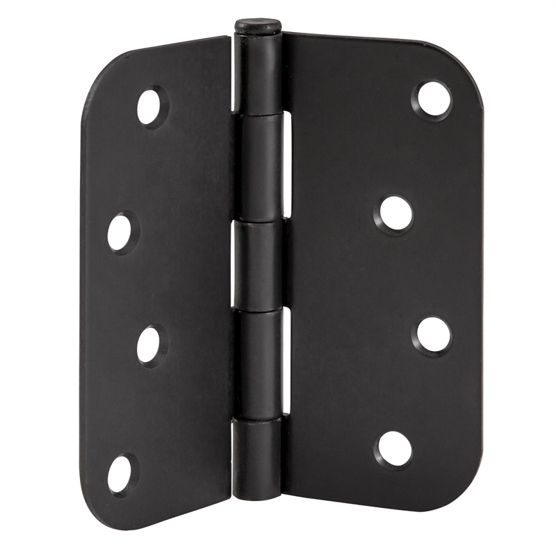 Pemberly Row Door Hinge 8-Hole 4-Inch Stainless Steel in Matte Black (3-Pack)