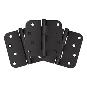 Pemberly Row Door Hinge 8-Hole 4-Inch Stainless Steel in Matte Black (3-Pack)