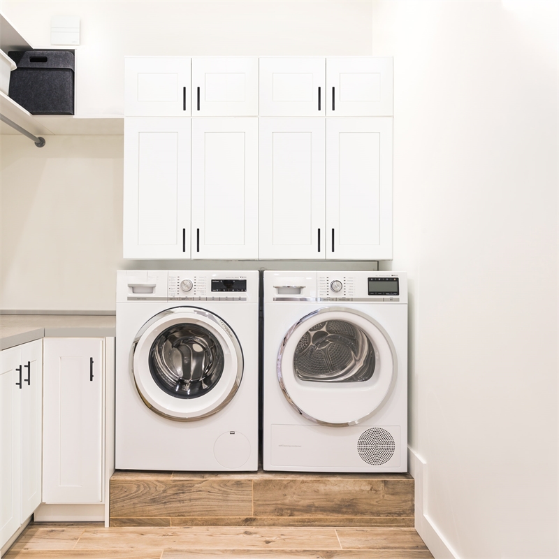 Pemberly Row Ready to Assemble Wood Cabinet in White 48-Inch by 24 x 34.5