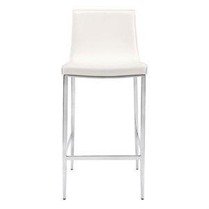 Pemberly Row Modern White Dallen 26&quot Counter Stool (Set of 2)