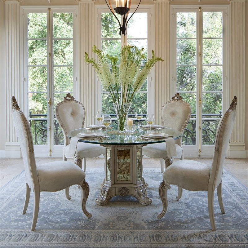 Pemberly Row Velvet Dining Side Chair - Set of 2 - Champagne