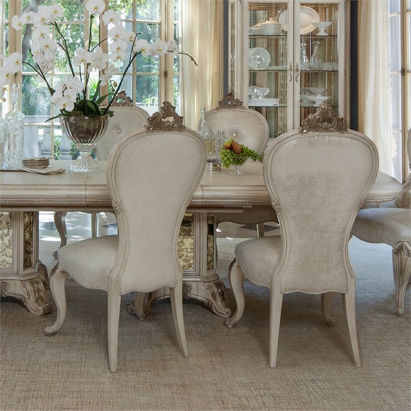 Pemberly Row Velvet Dining Side Chair - Set of 2 - Champagne