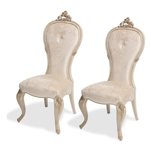 Pemberly Row Velvet Dining Side Chair - Set of 2 - Champagne