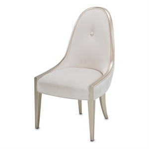 Pemberly Row Contemporary Velvet Dining Side Chair - Creamy Pearl