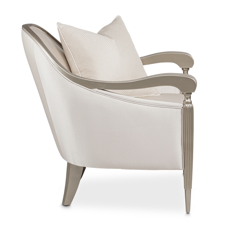 Pemberly Row Modern / Contemporary Accent Chair - Porcelain/Platinum