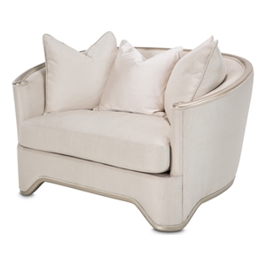 Pemberly Row Contemporary Chair and a Half - Champagne/Platinum
