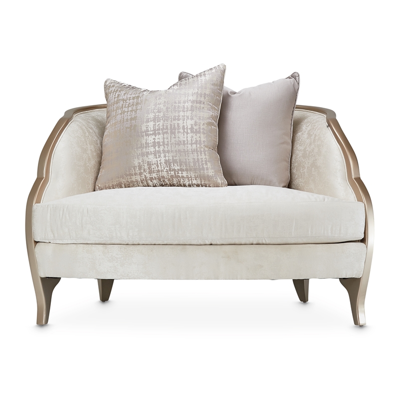Pemberly Row Contemporary Chair and Half - Cloud White/Chardonnay