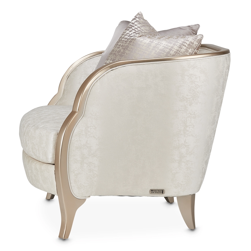 Pemberly Row Contemporary Chair and Half - Cloud White/Chardonnay