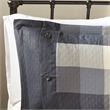 Pemberly Row Modern 7 Piece Herringbone Comforter Set in Gray