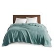 Pemberly Row Modern / Contemporary Cotton Blanket in Teal Full/Queen