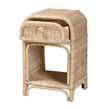 Pemberly Row Modern Bohemian Natural Brown Rattan 1-Drawer Nightstand