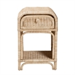 Pemberly Row Modern Bohemian Natural Brown Rattan 1-Drawer Nightstand