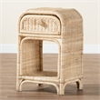 Pemberly Row Modern Bohemian Natural Brown Rattan 1-Drawer Nightstand