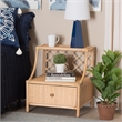 Pemberly Row Modern Bohemian Natural Brown Rattan 1-Drawer Nightstand