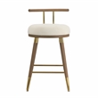Pemberly Row Modern / Contemporary Cream Velvet Counter Stool