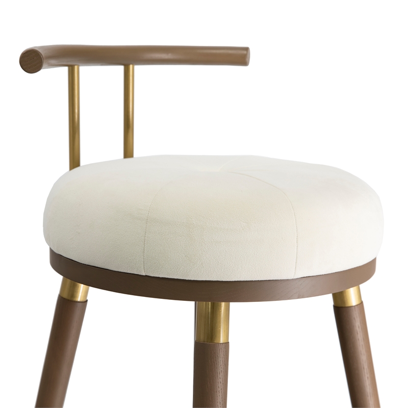 Pemberly Row Modern / Contemporary Cream Velvet Counter Stool
