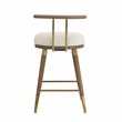 Pemberly Row Modern / Contemporary Cream Velvet Counter Stool