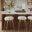 Pemberly Row Modern / Contemporary Cream Velvet Counter Stool