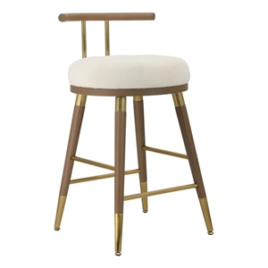 Pemberly Row Modern / Contemporary Cream Velvet Counter Stool