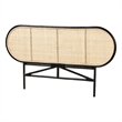 Pemberly Row Two-Tone Black and Brown Rattan Queen Standalone Headboard