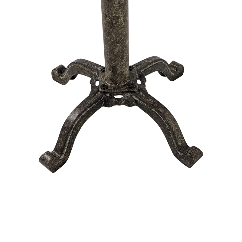 Pemberly Row Adjustable Vintage Table in Natural Driftwood/Aged Iron