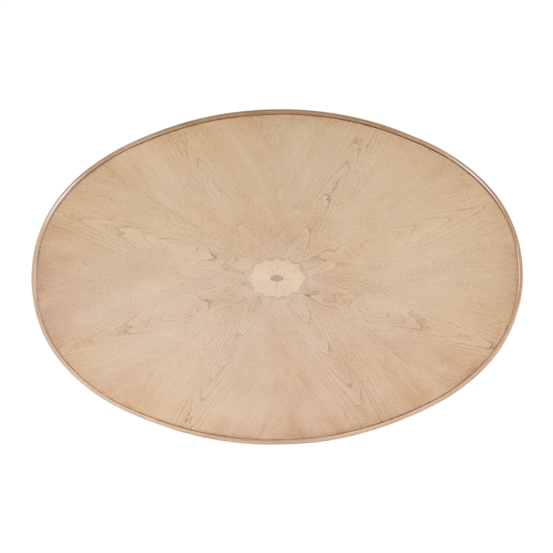 Pemberly Row Modern / Contemporary Oval Wood Coffee Table - Beige
