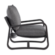 Pemberly Row Sling Chair Upholstered in Charcoal Gray Fabric with Metal Frame
