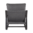 Pemberly Row Sling Chair Upholstered in Charcoal Gray Fabric with Metal Frame
