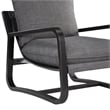 Pemberly Row Sling Chair Upholstered in Charcoal Gray Fabric with Metal Frame