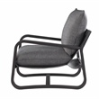 Pemberly Row Sling Chair Upholstered in Charcoal Gray Fabric with Metal Frame