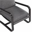 Pemberly Row Sling Chair Upholstered in Charcoal Gray Fabric with Metal Frame