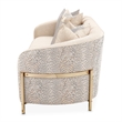 Pemberly Row Contemporary Sofa with Five Accent Pillows- Opal / Gold