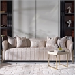Pemberly Row Contemporary Sofa with Five Accent Pillows- Opal / Gold