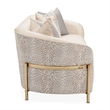 Pemberly Row Contemporary Sofa with Five Accent Pillows- Opal / Gold