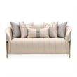 Pemberly Row Contemporary Transitional Loveseat in Opal  /  Gold